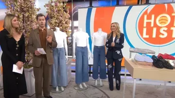 Todd Snyder Italian Linen Silk Donegal Wythe Trouser worn by Andrew Rannells as seen in Today with Jenna & Friends on April 10, 2025