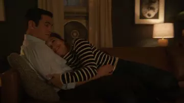 Frame Stripe Square Neck Cotton Sweater worn by Marion Alba (Gina Rodriguez) as seen in Will Trent (S03E12)