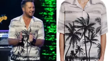 Camisa hawaiana blanca y negra de Luke Bryan en American Idol