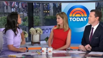 Veronica Beard Solen Cashmere Cardigan worn by Laura Jarrett as seen in Today on April 11, 2025