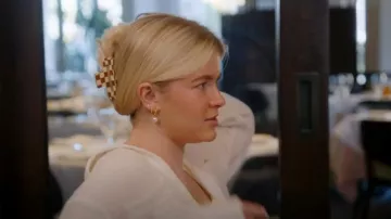 Pipe and Row Checker Hair Claw Brown & Cream worn by Lola Sheen as seen in Denise Richards and Her Wild Things (S01E07)