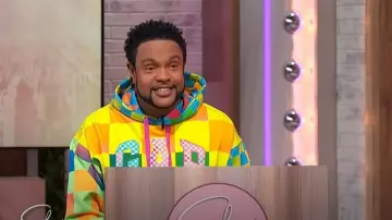 BruceGlen Checkered Logo Hoodie worn by Sherri Shepherd as seen in Sherri on  April 7, 2025