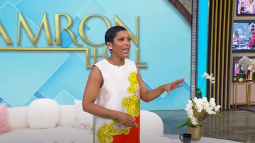 Alemais Sierra Printed Satin-twill Mini Dress worn by Tamron Hall as seen in Tamron Hall Show on April 15, 2025