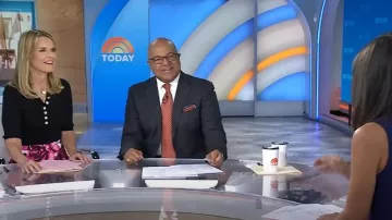 Proenza Schouler White Label Spencer Pointelle-knit Polo Top worn by Savannah Guthrie as seen in Today on April 15, 2025