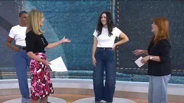 Prada Floral-Print Skirt worn by Savannah Guthrie as seen in Today on April 15, 2025