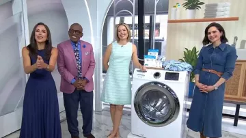 Chloe Long-Sleeved Denim Dress worn by Bahar Takhtehchian as seen in Today on April 15, 2025