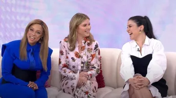 Sylvia Toledano Chain Neo 22K-Gold-Plated & Lapis Lazuli Clip-On Drop Earrings worn by Donna Farizan as seen in Today with Jenna & Friends on April 15, 2025