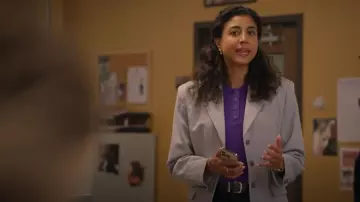 Theory Rib Polo in Bright Peony worn by Emily Price (Vella Lovell) as seen in Animal Control (S03E02)