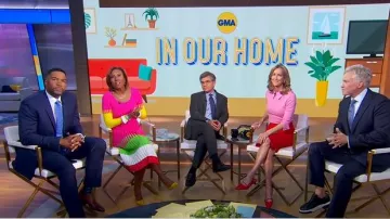 Prabal Gurung Robe midi rayée en tricot côtelé portée par Robin Roberts comme on le voit dans Good Morning America le 15 avril 2025