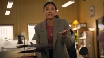 Kotn Sabah Open-Knit Polo worn by Emily Price (Vella Lovell) as seen in Animal Control (S03E04)