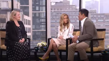 Saint Laurent Lavallière-neck Blouse worn by Kelly Ripa as seen in LIVE with Kelly and Mark on  April 7, 2025