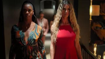 Mango Halter-Neck Linen Dress worn by Sydnee Falkner as seen in Million Dollar Secret (S01E07)