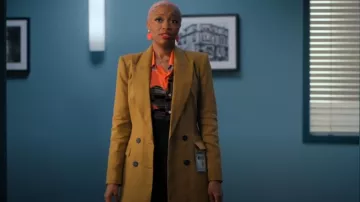 Zara Double Breasted Linen Blazer worn by Kylie Mercer (Travina Springer) as seen in The Irrational (S02E18)