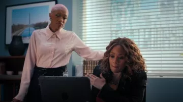 Scotch & Soda Satin Jacquard Blouse worn by Kylie Mercer (Travina Springer) as seen in The Irrational (S02E18)