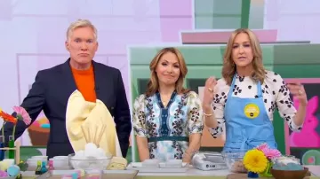 Saloni Tabitha Silk Mididress worn by Lori Bergamotto as seen in Good Morning America on April 16, 2025