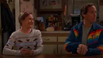 Pendleton Heritage Sweater worn by Jackie Harris (Laurie Metcalf) as seen in The Conners (S07E03)