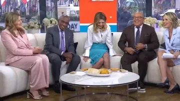 Mule Giuseppe Zanotti Vanilla 85 Marinetti portée par Jenna Bush Hager telle que vue dans Today le 16 avril 2025