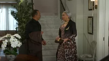 Vestido midi con estampado animal de Sachin + Babi Cressida, usado por Anita Dupree (Tamara Tunie), como se ve en Más allá de las puertas (temporada 1, episodio 29).