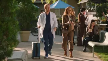 Gianvito Rossi Dunn Suede Ankle Boots worn by Teddy Altman (Kim Raver) as seen in Grey's Anatomy (S21E13)