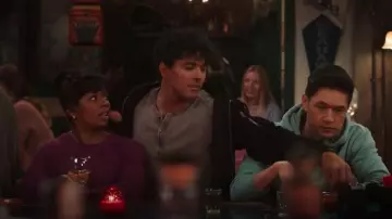 Allsaints Izaka Nubuck Leather Bomber Jacket worn by Lucas Adams (Niko Terho) as seen in Grey's Anatomy (S21E13)
