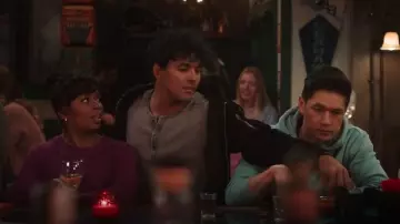John Varvatos Memphis Waffle Long Sleeve Henley In Grey Hthr worn by Lucas Adams (Niko Terho) as seen in Grey's Anatomy (S21E13)