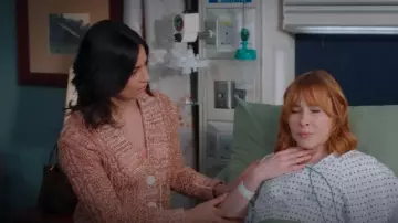 The Great Montana Cable Cardigan worn by Nora (Floriana Lima) as seen in Grey's Anatomy (S21E13)
