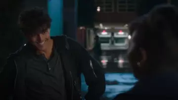 Allsaints Izaka Nubuck Leather Bomber Jacket worn by Lucas Adams (Niko Terho) as seen in Grey's Anatomy (S21E15)