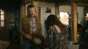 RRL Ralph Lauren Tan Suede Western Leather Snap Jacket worn by Staten Kirkland (Josh Duhamel) as seen in Ransom Canyon (S01E01)