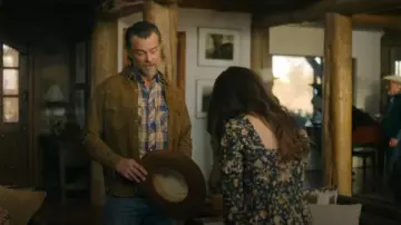 RRL Ralph Lauren Tan Suede Western Leather Snap Jacket worn by Staten Kirkland (Josh Duhamel) as seen in Ransom Canyon (S01E01)