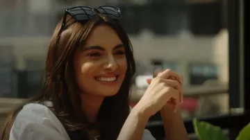 Saint Laurent Black Cat Eye Sunglasses worn by Paige DeSorbo as seen in Summer House (S09E10)