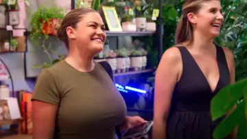 Fashion Nova Green Short Sleeve Ruched Maxi Dress worn by Brittany Cartwright as seen in The Valley (S02E01)