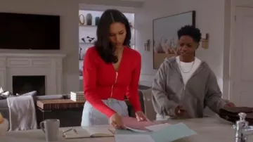 Fleur Du Mal ‘ Knit Zip Bustier Cardigan worn by Layla Keating (Greta Onieogou) as seen in All American (S07E10)