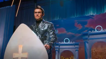 Moschino Sequin Blazer worn by Kelvin Gemstone (Adam DeVine) as seen in The Righteous Gemstones (S04E07)