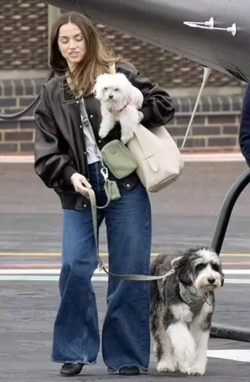 Louis Vuitton Low Key Bag worn by Ana de Armas in London on April 13, 2025
