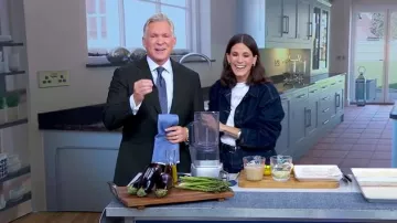 Levi's Shrunken '90s Western Trucker Denim Jacket worn by Eden Grinshpan as seen in Good Morning America on April 22, 2025