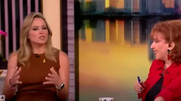 A.L.C Kayla Ribbed Tank Top worn by Sara Haines as seen in The View on April 22, 2025