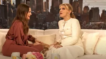 Self Portrait Sequined Knit Tailored Midi Dress worn by Annaleigh Ashford as seen in The Drew Barrymore Show on April 18, 2025