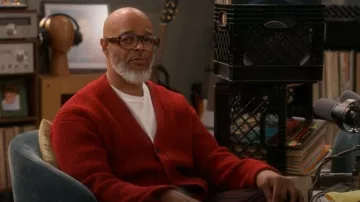 JW Anderson Flocked-Flower Patch-Pocket Cardigan worn by Poppa (Damon Wayans) as seen in Poppa's House (S01E17)