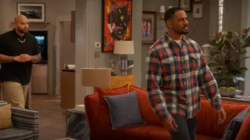 RRL Lee Plaid Twill Workshirt worn by Junior (Damon Wayans Jr.) as seen in Poppa's House (S01E17)