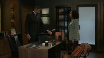 Express Plaid Long Slim Blazer worn by Naomi Hamilton Hawthorne (Arielle Prepetit) as seen in Beyond the Gates (S01E33)