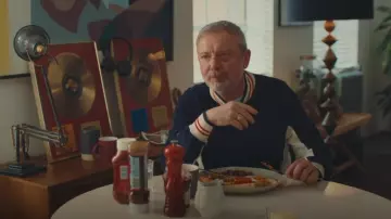 Fila Mens Settanta Track Jacket In Tapioca Beige worn by Gray Wright (John Simm) as seen in I, Jack Wright (S01E02)
