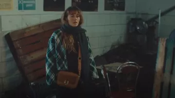 Mango Tartan Zip Front Knitted Jacket In Green worn by Emily Wright (Ruby Ashbourne Serkis) as seen in I, Jack Wright (S01E02)