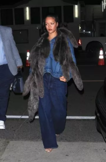Veste à capuche oversize Dior portée par Rihanna à Santa Monica post le 19 avril 2025