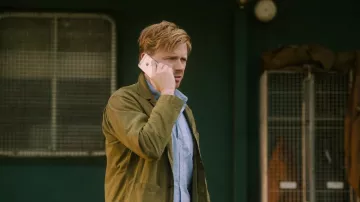 Olive green jacket worn by River Cartwright (Jack Lowden) as seen in Slow Horses TV show (S02E06)