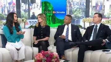 Free People Pearl Cashmere Cardigan worn by Emilie Ikeda as seen in Today on April 21, 2025