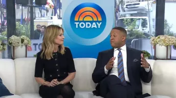 Veronica Beard Lauper Short Sleeve Minidress worn by Savannah Guthrie as seen in Today on April 21, 2025
