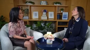 Scotch & Soda Marble Print Top worn by Vicky Nguyen as seen in Today on April 22, 2025