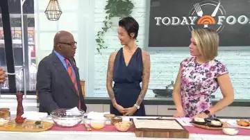 Ramy Brook Savannah Satin Jumpsuit worn by Kristen Kish as seen in Today on April 22, 2025