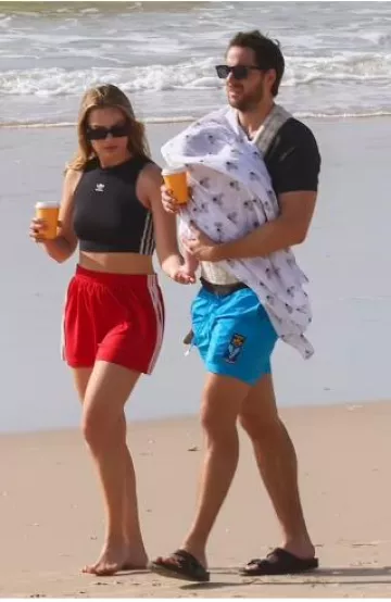 Adidas 3-Stripes Shorts worn by Margot Robbie  in Gold Coast post on April 20, 2025