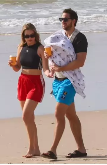 Adidas 3-Stripes Shorts worn by Margot Robbie  in Gold Coast post on April 20, 2025